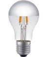 E27 4W dimbar LED-kronlampa med toppförsilvring - A55, 250lm, 2500K, silvertopp, filament