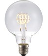 E27 4,5W dimbar LED-lampa - G95, Filament Flex, 2200K, 190lm, klart glas