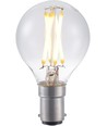 BA15d 4W dimbar LED-klotlampa - G45, filament, klart glas, 2700K