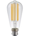 B22d 6,5W dimbar LED-lampa - ST58 Rustika, filament, klart glas, 2700K