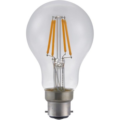 BA22d 4W dimbar LED-lampa - A60, filament, 320lm, 2500K, klart glas