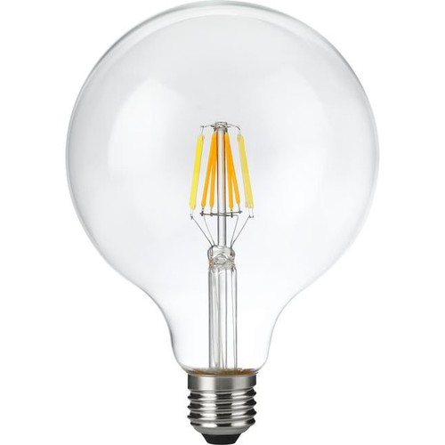 E27 6W dimbar LED-filamentlampa - G125, DimToWarm, 2000K-4500K, 660lm, klart glas