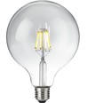 E27 6W dimbar LED-filamentlampa - G125, DimToWarm, 2000K-4500K, 660lm, klart glas