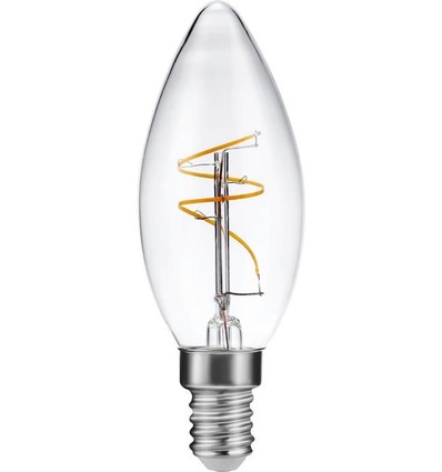 E14 1,5W Slim Flex Filament klotlampa - C35, 150lm, 2200K, klart glas
