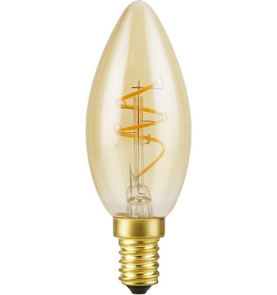 E14 2,9W Slim Flex dimbar LED-kronljuslampa - C35, 250lm, 2200K, guldglas, filament