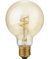 E27 4,2W dimbar LED Slim Flex filamentlampa - G80, 470lm, 2200K, guldglas