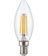 E14 4,7W dimbar LED-kronljuslampa - C35, filament, klar, 2700K
