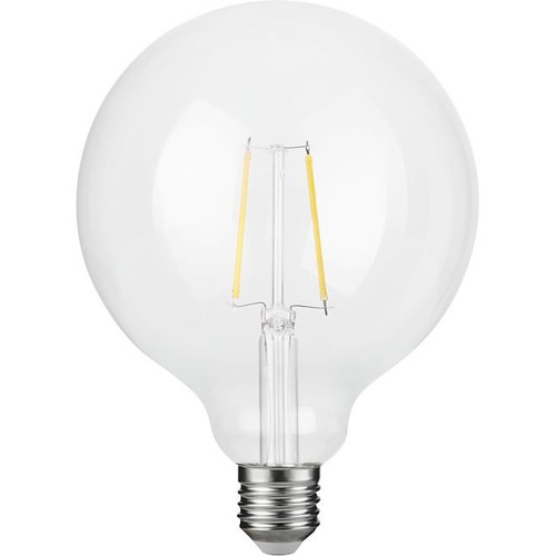 E27 2,5W dimbar LED filamentlampa - G125 Globe, 250lm, 2500K, klart glas