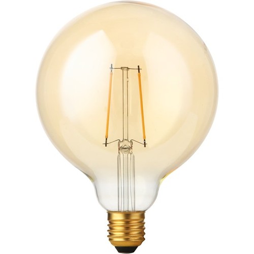 E27 2,9W dimbar LED-filamentlampa - G125, 250lm, 2200K, Gold finish