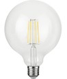 E27 4,7W dimbar LED-filamentlampa - G125, 470lm, 2500K, klart glas
