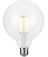 E27 4,7W dimbar LED-filamentlampa - G125, 470lm, 2500K, klart glas