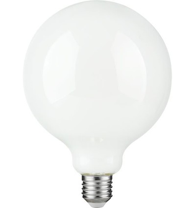 E27 4,7W dimbar LED-globelampa - G125, opalglas, 2500K, filament