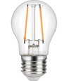 E27 2,5W dimbar LED-kronlampa - G45, filament, klart glas, 2500K