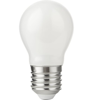 E27 2,9W dimbar LED-kronlampa - G45, opalglas, filament, 2700K