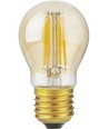 E27 4,7W dimbar LED-kronlampa - G45, filament, guldglas, 2200K, 470lm