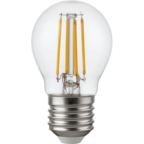 E27 4,7W dimbar LED-kronlampa - G45, filament, klart glas, 2700K