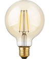 E27 2,9W dimbar LED-globelampa - G95, filament, 2200K, guldglas