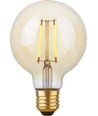 E27 2,9W dimbar LED-globelampa - G95, filament, 2200K, guldglas