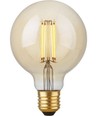 E27 4,7W dimbar LED-globelampa - G95, filament, 2200K, guldglas