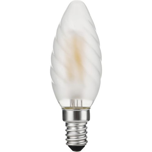 E14 4W dimbar LED-kronljuslampa - Twisted, 320lm, 2500K, matt glas, tvinnad filament