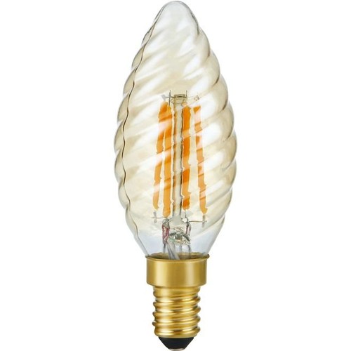 E14 4W dimbar LED-kronljuslampa vriden - C35, 2200K, guldglas, 250lm