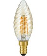 E14 4W dimbar LED-kronljuslampa vriden - C35, 2200K, guldglas, 250lm
