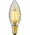 E14 4W dimbar LED-kronljuslampa vriden - C35, 2200K, guldglas, 250lm