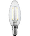 E14 2W dimbar LED-kronlampa - Twisted Candle, 2500K, klar, filament
