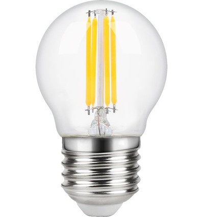 E27 4W dimbar LED-klotlampa - G45, filament, 2200K, klart glas