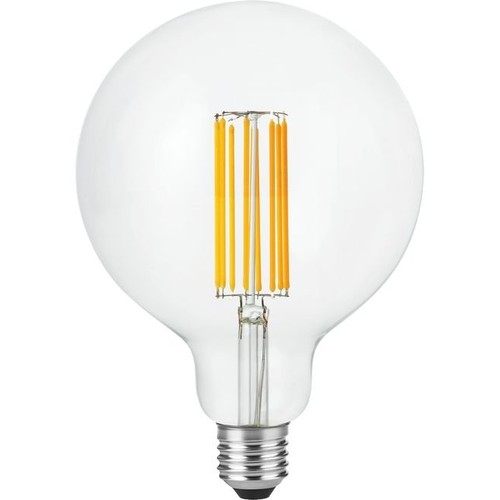 E27 7W dimbar LED-globelampa - G125, filament, 2200K, 600lm, klart glas