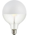 E27 6,5W dimbar LED-globelampa - G125, toppförsilvrad, filament, 2500K
