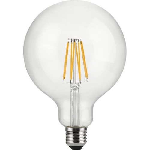 E27 12W dimbar LED-globelampa - G125, filament, 1250lm, 2500K, klart glas