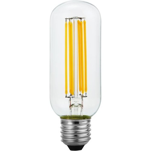 E27 6,5W dimbar LED filament rörlampa - 13cm, 2500K, klart glas, 600lm