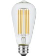 E27 5,5W dimbar LED-filamentlampa - ST64 Rustika, 460lm, 2200K, klart glas