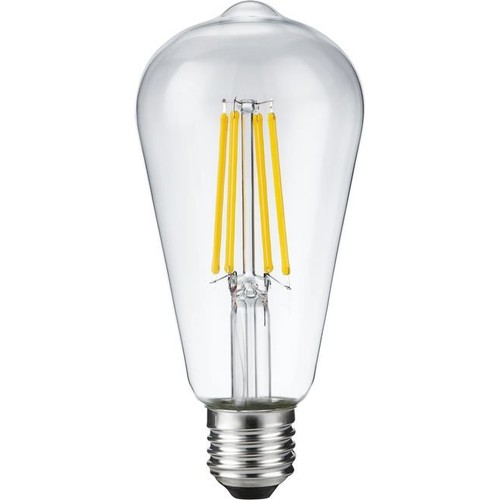 E27 8W dimbar LED Rustika-lampa - ST64, filament, 2500K, klart glas, 650lm
