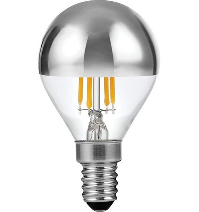 E14 4W dimbar LED kronlampa, toppförsilvrad - G45, 260lm, 2500K