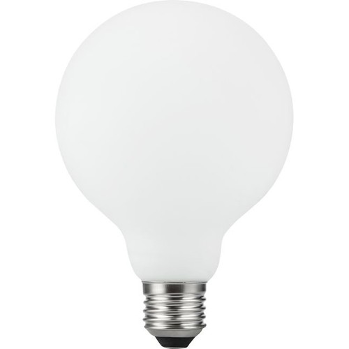 E27 5,5W dimbar LED-lampa - G95, filament, matt vit, 550lm, 2500K