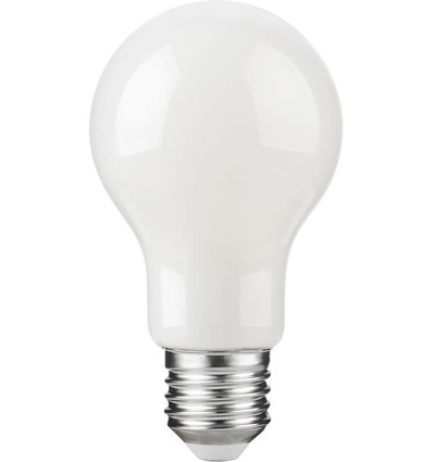 E27 7W dimbar LED-lampa - A60, opalt glas, 806lm, 2500K, filament