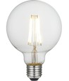 E27 8W dimbar LED-globelampa - G95, filament, 2500K, klart glas, 740lm