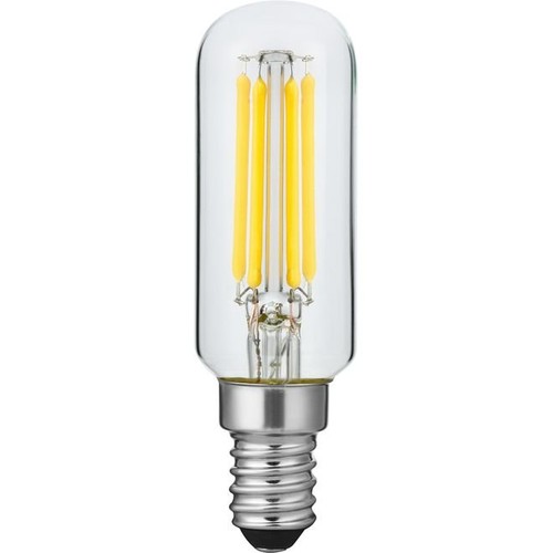 E14 4W dimbar LED-rörlampa - 8,5cm, filament, 2500K, klart glas