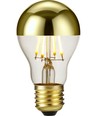 E27 4W dimbar LED kronlampa - Toppförspeglad guld, A55, 2500K