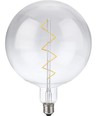 E27 6W XXL Globe LED-lampa - G200, spiralfilament, 580lm, dimbar, klart glas