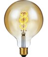 E27 5W dimbar LED-filamentlampa - G125, Double Helix, 300lm, 2000K, guldglas