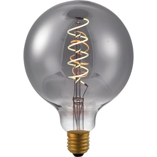 E27 4,5W dimbar LED-lampa - G125, Filament Flex, Smoke, 2200K, 150lm
