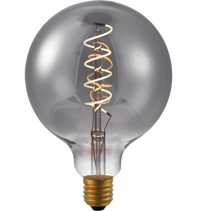 E27 4,5W dimbar LED-lampa - G125, Filament Flex, Smoke, 2200K, 150lm