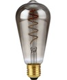 E27 4W dimbar LED-filamentlampa - ST64 Rustika, 2200K, rökfärgat glas, Flex filament