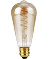 E27 4W dimbar LED-lampa - ST64 Rustik, Flex filament, 200lm, guldglas, 2000K