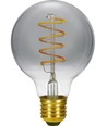E27 4,5W dimbar LED-globelampa - G95, Flex Filament, 150lm, rökfärgat glas, 2200K