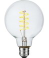 E27 4,5W dimbar LED-lampa - G95, Flex Filament, 2200K, klart glas