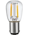 BA15d 1,5W LED filamentlampa - 2500K, klar, 140lm, 5,6cm